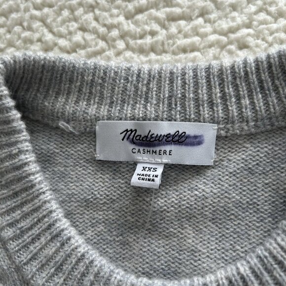 Madewell $198 Cashmere Heather Gray Button-Front Cardigan Sweater Size XXS - Picture 8 of 16